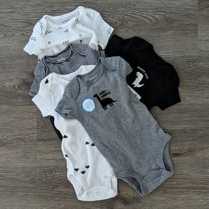 BNWT Set of 5 Carter's Dino Onesies